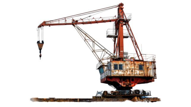 Building crane on transparent background