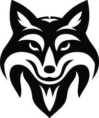  fox head animal silhouette like the logo linner vector