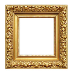 Golden frame 3d isolated on transparent background