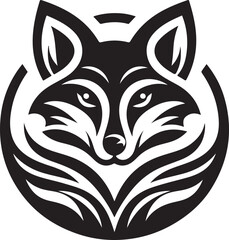  fox head animal silhouette like the logo linner vector