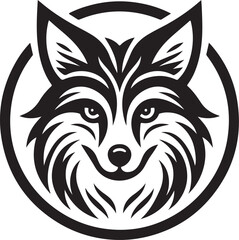  fox head animal silhouette like the logo linner vector