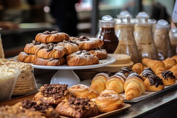 Artisanal Coffee Market: Specialty coffee and artisan pastries at a lively village coffee market.