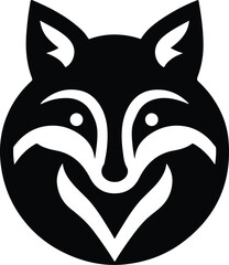  fox head animal silhouette like the logo linner vector