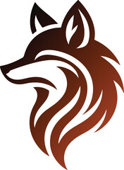  fox head animal silhouette like the logo linner vector