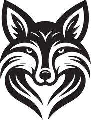  fox head animal silhouette like the logo linner vector