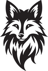  fox head animal silhouette like the logo linner vector