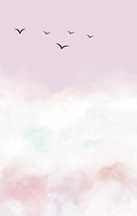 flying birds in the sky