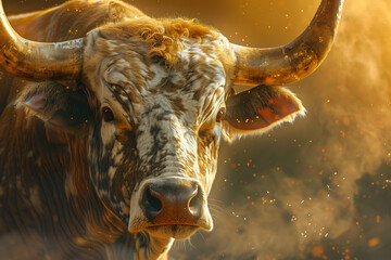 Stunning image of Taurus zodiac sign, featuring its symbolic bull and earthy elements in rich, vibrant colors.