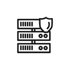 Collection of Web Hosting outline icons.