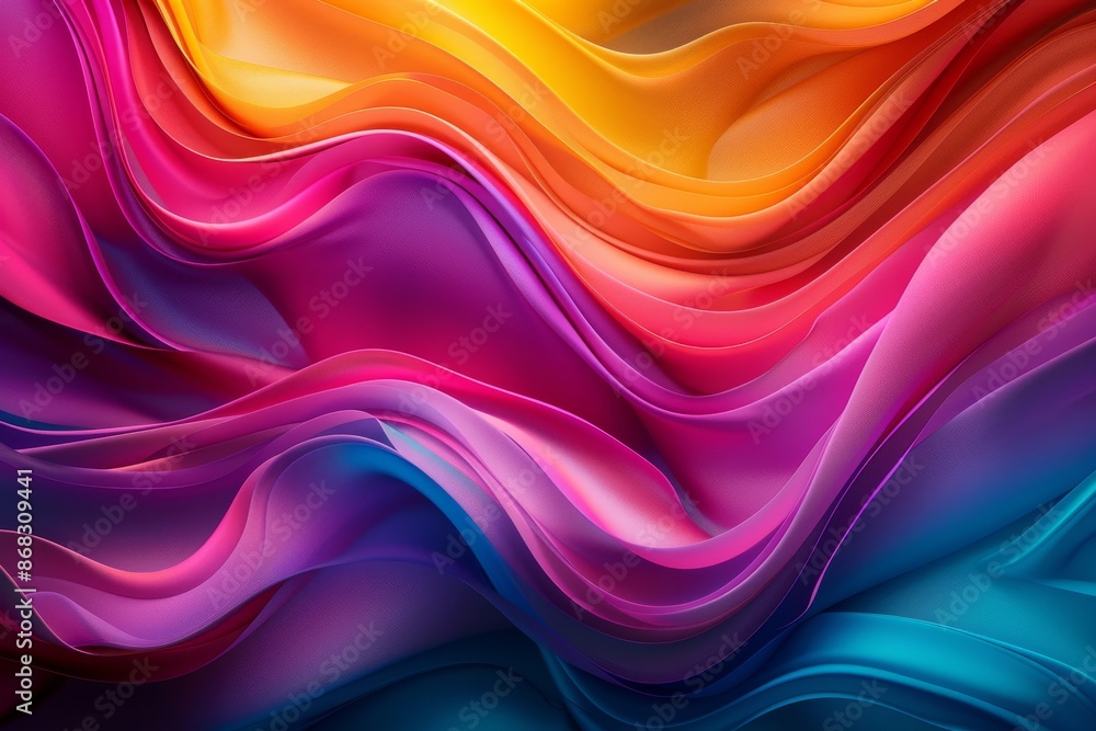Poster abstract colorful wave pattern with vibrant colors in flowing shapes, perfect for backgrounds, art, 