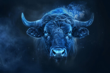 Naklejka premium Stunning image of Taurus zodiac sign, featuring its symbolic bull and earthy elements in rich, vibrant colors.