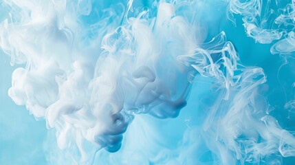 Obraz premium Abstract Swirling Blue and White Ink