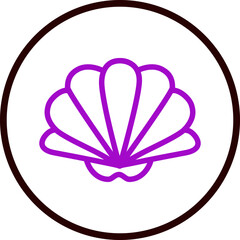 Seashell Vector Line Purple Circle Black