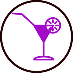 Lemonade Vector Line Purple Circle Black