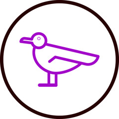 Seagull Vector Line Purple Circle Black