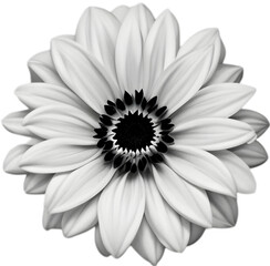 Delicate white dahlia blooms enchant with pristine petals. 