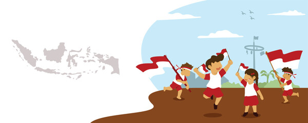 Indonesian independence day banner