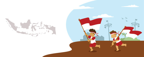 Indonesian independence day banner