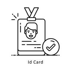 Id Card vector  outline icon style illustration. Symbol on White background EPS 10 File