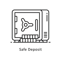 Safe Deposit vector  outline icon style illustration. Symbol on White background EPS 10 File