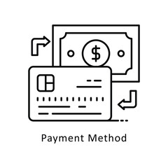 Payment Method vector outline icon style illustration. Symbol on White background EPS 10 File