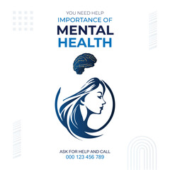 Vector health banner of world mental health day