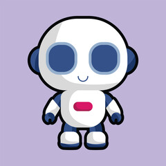 Vector illustration of super hero cute robot cartoon