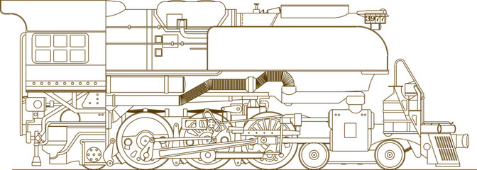 Vector silhouette illustration sketch ethnic vintage classic old train carriage design detail drawing