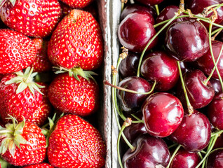 Strawberries and cherries
