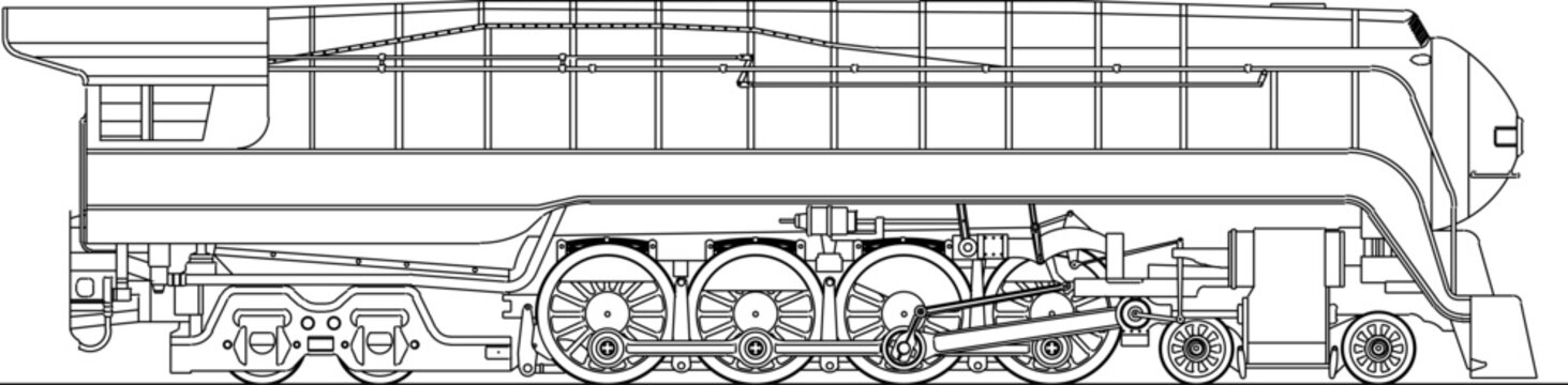 recommend clip art: Sketch illustration silhouette vector drawing detail design of old classic vintage ethnic super fast turbo train 