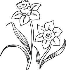 Flower line art coloring page