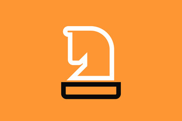chess horse illustration in flat style design. Vector illustration and icon.