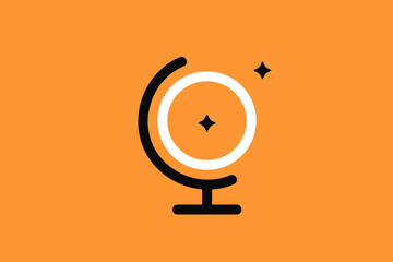 globe illustration in flat style design. Vector illustration and icon.