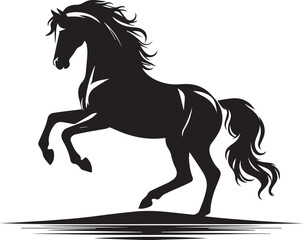 horse silhouette isolated on white