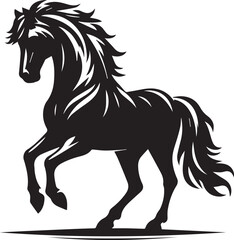 horse silhouette isolated on white