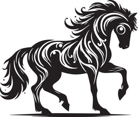 horse silhouette isolated on white