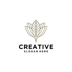 luxury flower leaf logo desig...