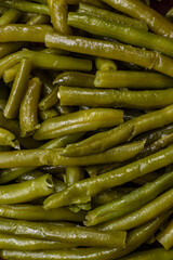 Boiled green bean pods with salt and spices