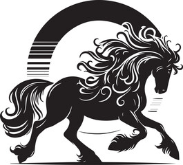 horse silhouette isolated on white