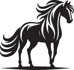 horse silhouette isolated on white