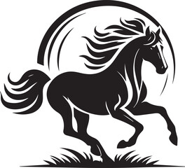 horse silhouette isolated on white