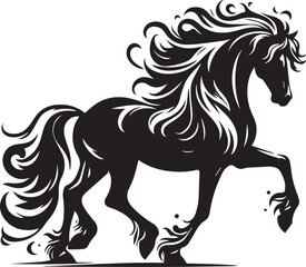 horse silhouette isolated on white