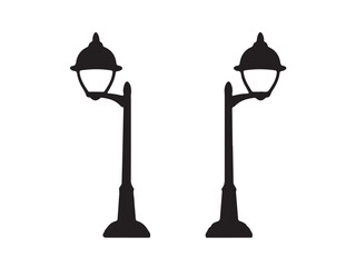 Road light lamp  black and white illustration vector line art.
