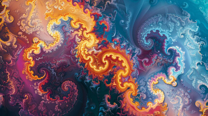 Vibrant Abstract Fractal Art