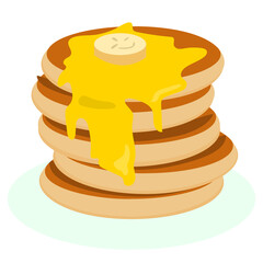 Pancake with banana topping