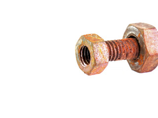 rusty bolt isolated on white background