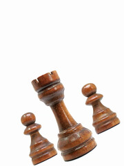 Chess pieces isolated on white background
