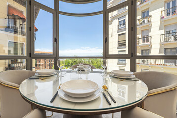 table and chairs that fit the size of your space and your needs. Consider durable and easy-to-clean materials