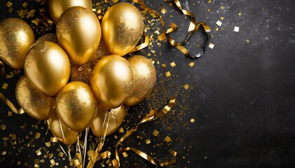 gold balloons, confetti, exclusive backdrop perfect for a special event  ver 16