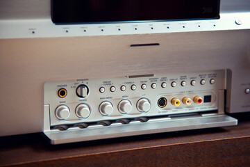 Fototapeta premium Multi Channel Audio Video Stereo Receiver with Open Control Compartment